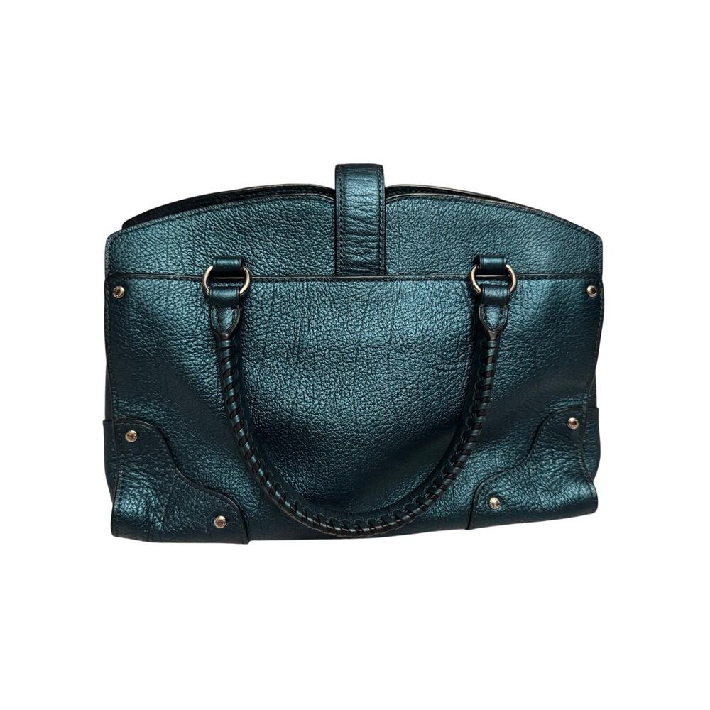 Coach Rare Turquoise Mercer Rivet Satchel 24 Silver Clove - Picture 4 of 10